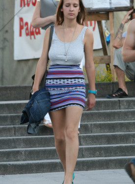 Exciting legs of the candid girls shot at the streets
